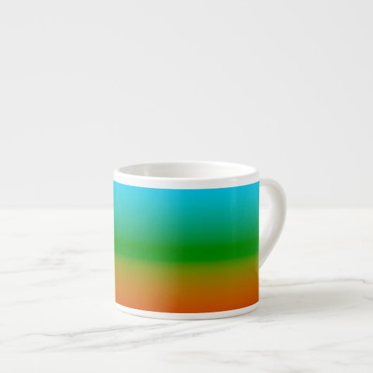 Blau Grün und Orange Gradient Espressotasse (Vorderseite Rechts)