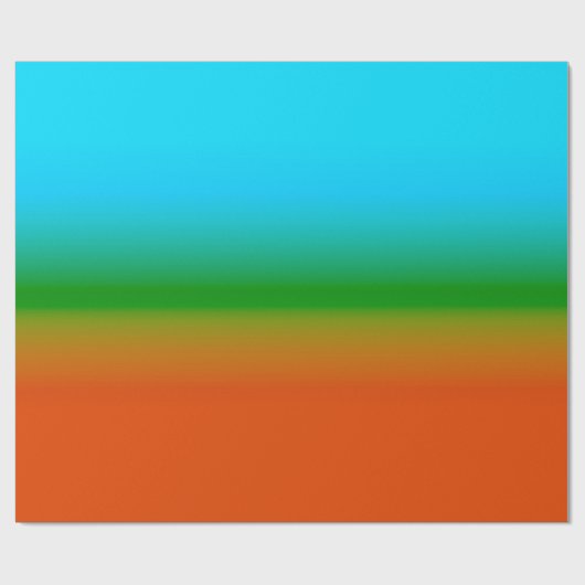 Blau Grün und Orange Gradient Geschenkpapier (Flach)