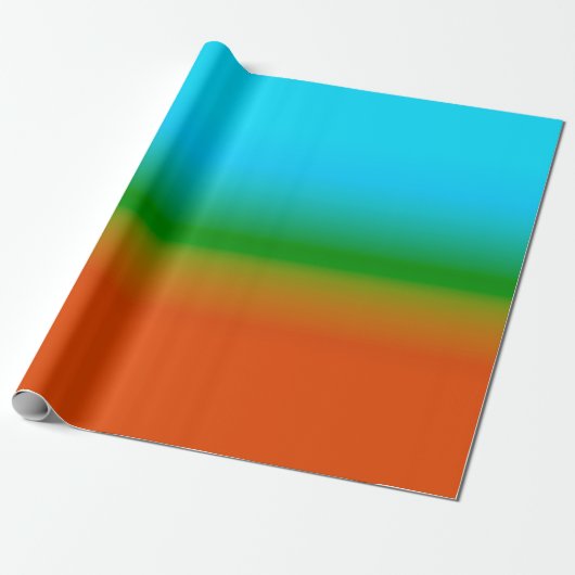 Blau Grün und Orange Gradient Geschenkpapier (Ungerollt)