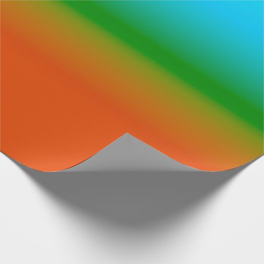 Blau Grün und Orange Gradient Geschenkpapier (Ecke)