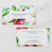 Blau-grün- und rosa Budgetierende Blume Visitenkarte (Vorne/Hinten)