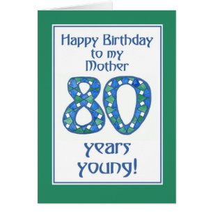 Blau, grün, Weiß-80. Geburtstag für Mutter