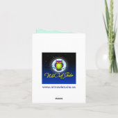 Blau, Grün, Weiß, Aqua Floral Danke Karte 2 (Rückseite)