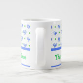 Blau/grün/weiß Bows Mini-Print Jumbo-Tasse (Rückseite)