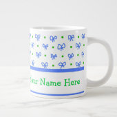 Blau/grün/weiß Bows Mini-Print Jumbo-Tasse (Rechts)