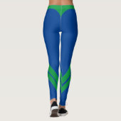 Blau Grün & Weiß Moderne Leggings (Rückseite)