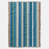 Blau, Grün, Weiß Streifen Decke (Vorderseite Vertikal)