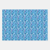 Blau / Grün / Weiße Wasserfarben Wavy Lines Geschenkpapier Set (Vorderseite 2)