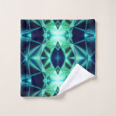 Blau-grüne Acrylform, Neon-Spiegelformen Badhandtuch Set (Waschlappen)