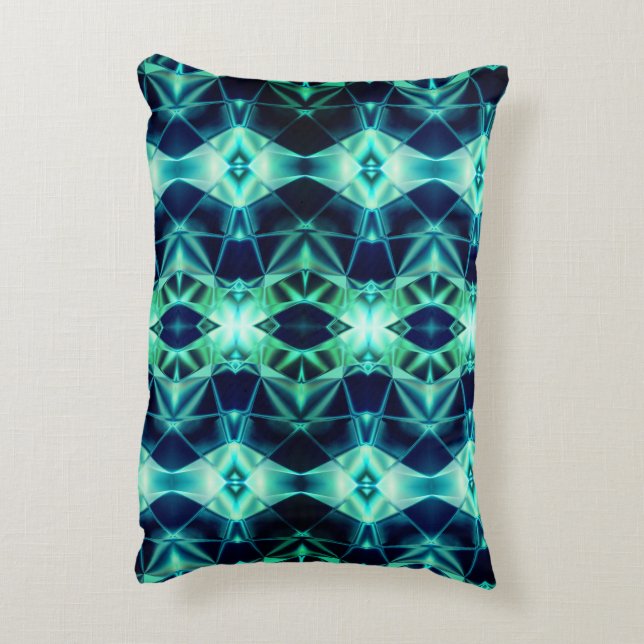 Blau-grüne Acrylform, Neon-Spiegelformen Dekokissen (Rückseite(Vertikal))
