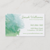 Blau + Grüne Aquarell-Visitenkarte Visitenkarte (Rückseite)