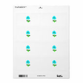 Blau grüne Aquarellfarbe Fügen Sie Ihrem Namenstex (Vorne)