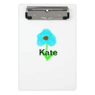 Blau grüne Aquarellfarbe fügt Ihrem Namen tex hinz Mini Klemmbrett