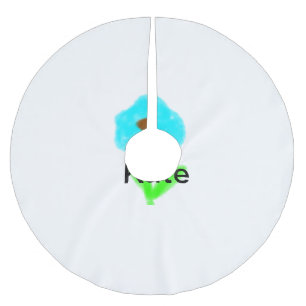 Blau grüne Aquarellfarbe geben Sie Ihren Namen an Polyester Weihnachtsbaumdecke
