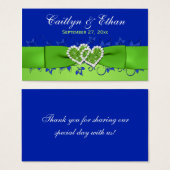 Blau, grüne Blüte, Gastgeschenk Hochzeit des Herze (Vorne & Hinten)