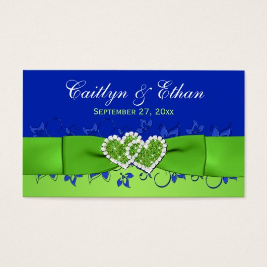 Blau, grüne Blüte, Gastgeschenk Hochzeit des Herze (Vorderseite)