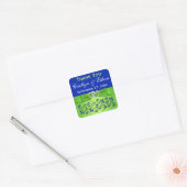 Blau, grüne Blüte, Sticker für die Herz-Gastgesche (Umschlag)