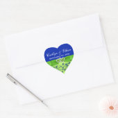Blau, grüne Blüte, Sticker für die Herz-Gastgesche (Umschlag)
