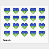 Blau, grüne Blüte, Sticker für die Herz-Gastgesche (Blatt)