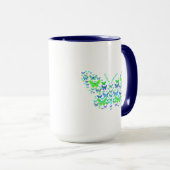 Blau-grüne Combo-Tasse mit mehreren Schmetterlinge Tasse (VorderseiteRechts)