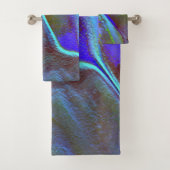 Blau-grüne digitale graue Satin-Schatten Badhandtuch Set (Insitu)