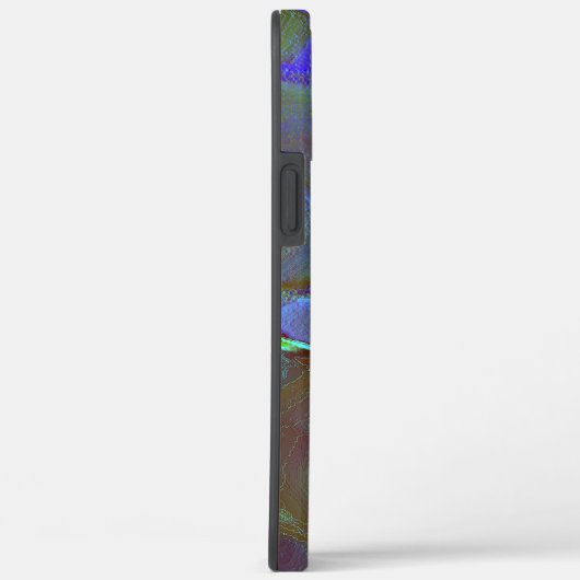 Blau-grüne digitale graue Satin-Schatten Case-Mate iPhone Hülle (Rückseite / Rechts)