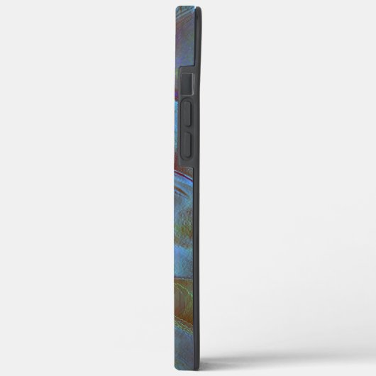 Blau-grüne digitale graue Satin-Schatten Case-Mate iPhone Hülle (Rückseite / Links)