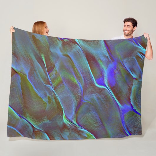 Blau-grüne digitale graue Satin-Schatten Fleecedecke (Beispiel)