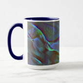 Blau-grüne digitale graue Satin-Schatten Tasse (Links)