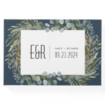 Blau-grüne Eukalyptus-Rahmen schwarz auf weiß