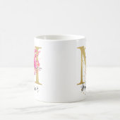 Blau-grüne Florenschrift M Monogramm Kaffeetasse (Mittel)