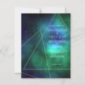 Blau-grüne Galaxie Geometric Abstrakt Modernes Chi Magneteinladung (Vorderseite)