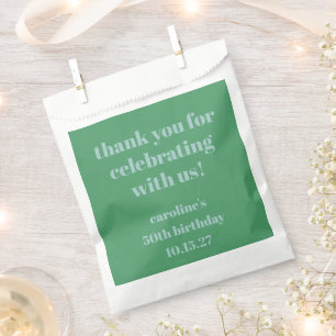 Blau Grüne Moderne Individuelle Dankeschön zum 50. Geschenktütchen