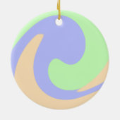 Blau-grüne Omerwassermarmor bohu fett Muster Keramik Ornament (Hinten)