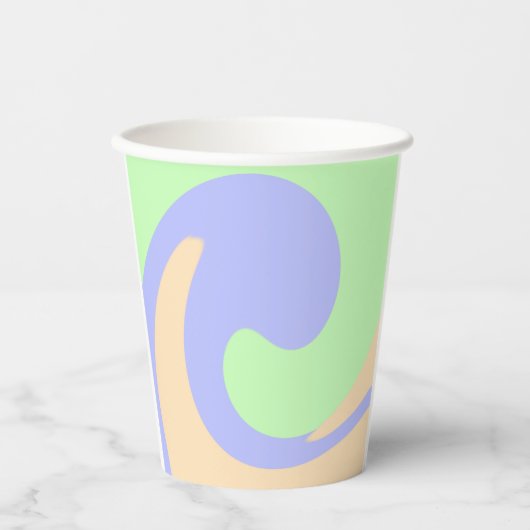 Blau-grüne Omerwassermarmor bohu fett Muster Pappbecher (Vorderseite)