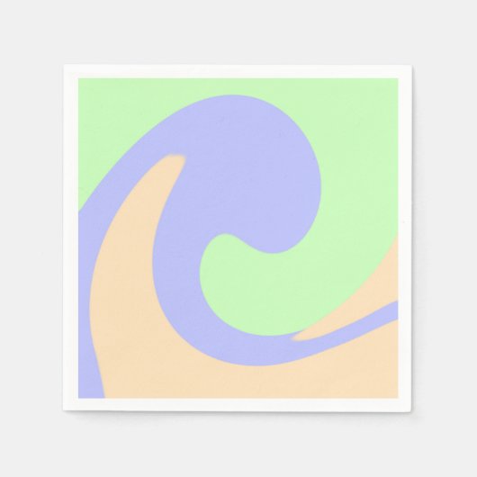 Blau-grüne Omerwassermarmor bohu fett Muster Serviette (Vorderseite)