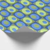Blau Grüne Quadratische Punkt Geometrische Gemuste Geschenkpapier (Ecke)