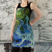 Blau-grüne Swirl-Schürze Schürze