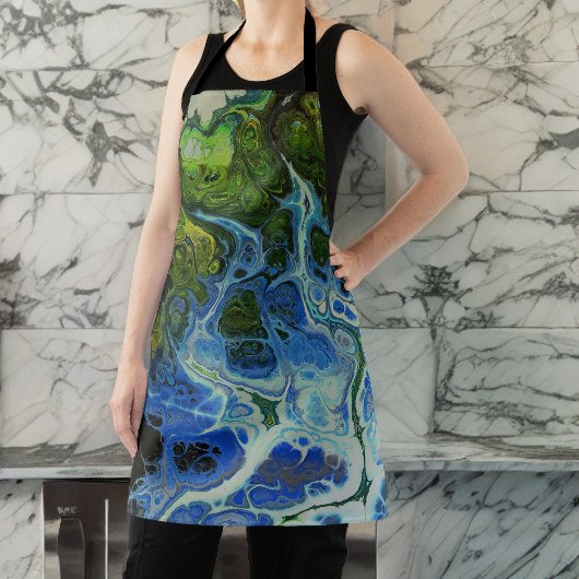 Blau-grüne Swirl-Schürze Schürze