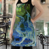 Blau-grüne Swirl-Schürze Schürze
