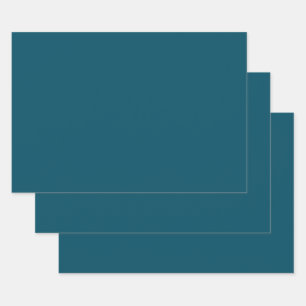 Blau-grüne Türkisfarbe Geschenkpapier Set