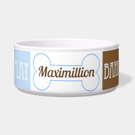 Blau-grüne und braun karierte Quadrate mit Namen Napf