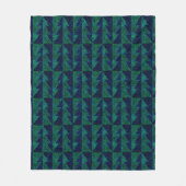 Blau, grüne Weihnachtsbäume. Fleecedecke (Vorderseite)