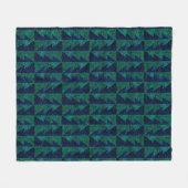 Blau, grüne Weihnachtsbäume. Fleecedecke (Vorderseite (Horizontal))