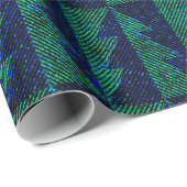 Blau, grüne Weihnachtsbäume. Geschenkpapier (Rolleneckpunkt)