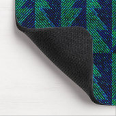 Blau, grüne Weihnachtsbäume. Mousepad (Ecke)
