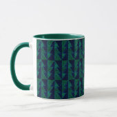 Blau, grüne Weihnachtsbäume. Tasse (Links)