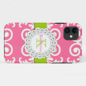 Blau-grüne Wirbel Blumenmuster Case-Mate iPhone Hülle (Rückseite (Horizontal))