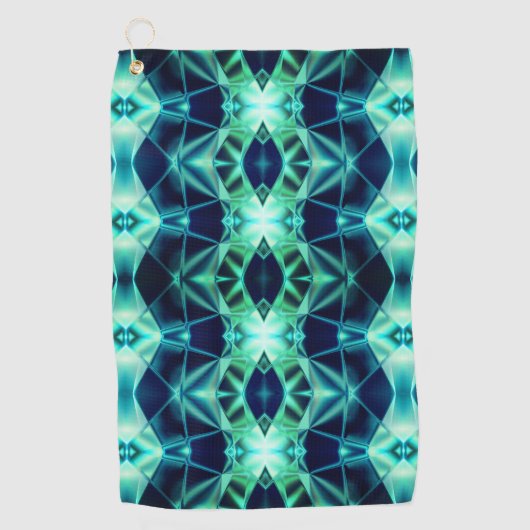 Blau-grüner Acrylrapport, Neon-Spiegelformen Golfhandtuch (Vorderseite)