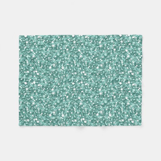 Blau-grüner Glitzer Fleecedecke (Vorderseite (Horizontal))